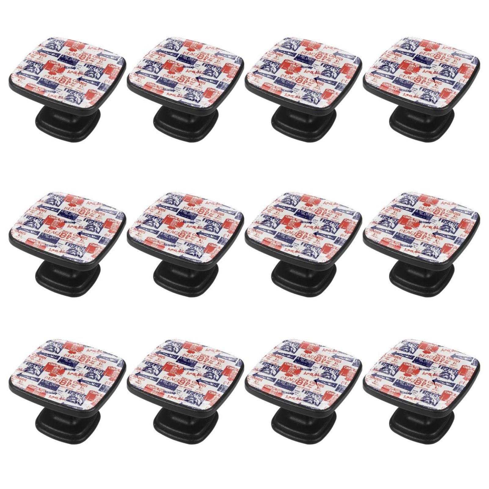 12 Pcs Handle Drawer Pulls Beach Deck Chairs Knobs with Screws
