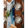 thumbnail image 2 of Ldtrchee Blue Oil Painting Table Runner 120 Inches, Modern Marble Art Abstract Bed Runner Dresser Scarves Tabletop for Indoor Outdoor Parties/Ceremony/Banquet, 13"x 120", 2 of 8