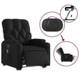 thumbnail image 3 of vidaXL Electric Stand up Massage Recliner Chair Black Faux Leather, 3 of 9