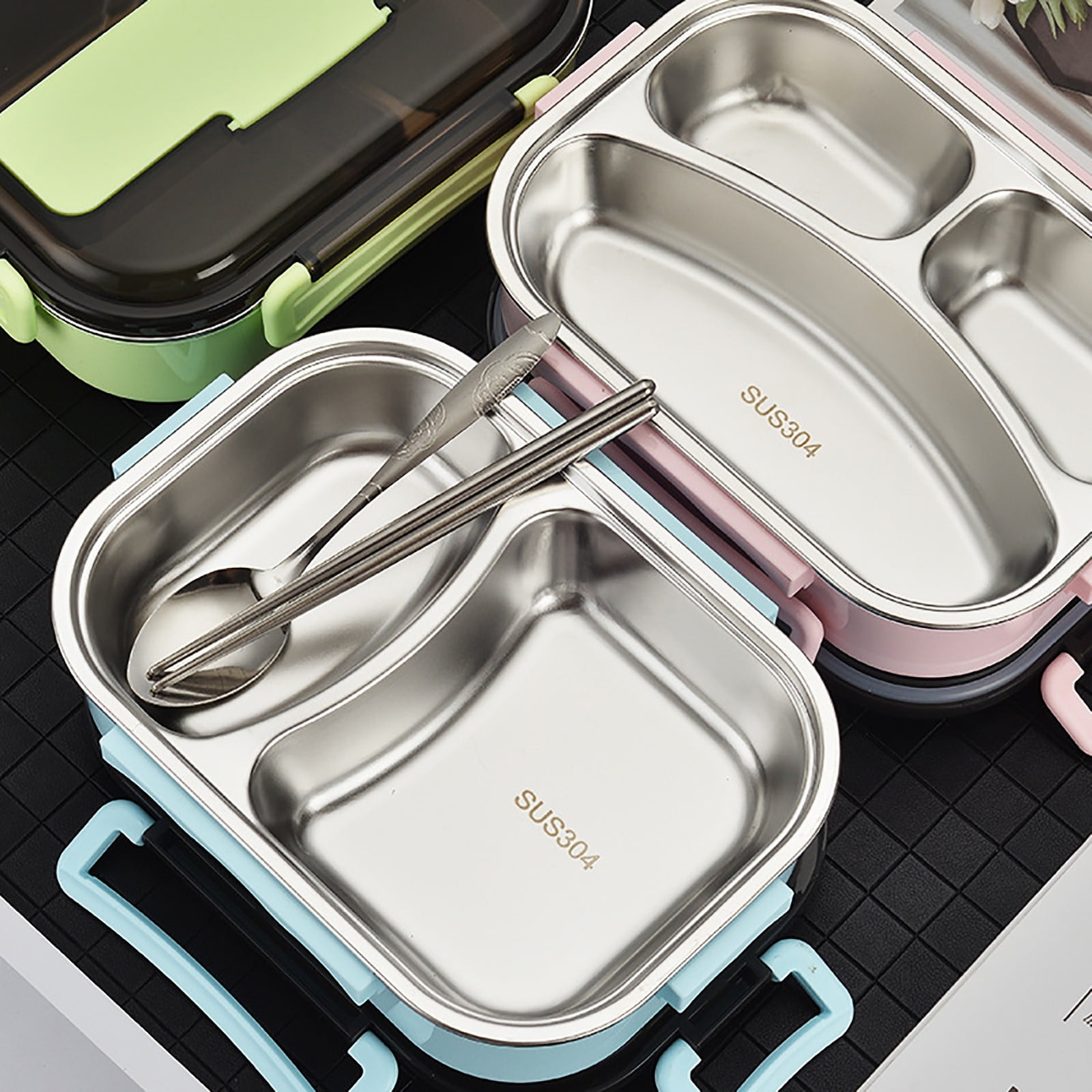 Clearance! Bento Box & Adults | RuWeoMaa 304 Stainless Steel Insulated Lunch Box with Removable Compartments, Leak-Proof Snack Containers for Travel & Meal Prep