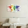 thumbnail image 2 of Elephant Stock Rainbow Splatter World Map Wall Art - Horizontal Multi Panel Canvas - Living Room Wall Decor - Map Multi Panel - White And Blue Decor - 36" x 22", 2 of 4