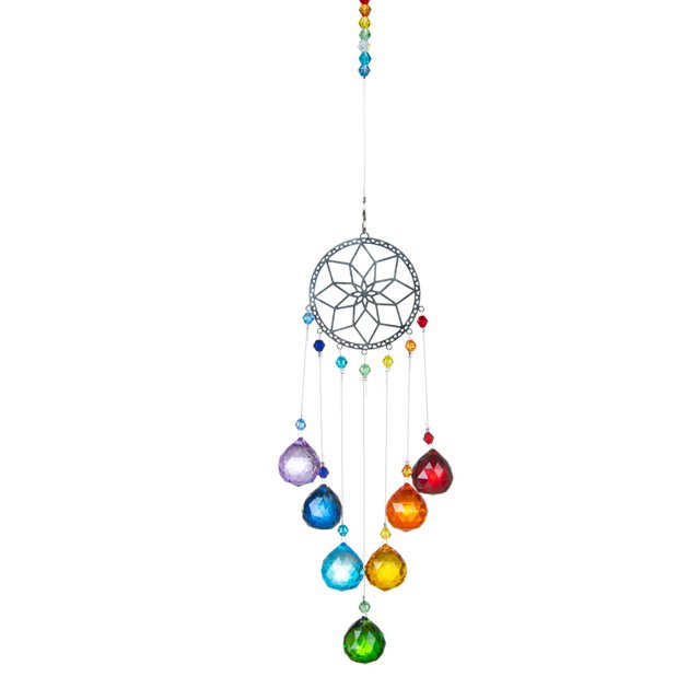 TRKIYQC Colgante Colgante de Cristal Colorido, Forma de Flor de Luna Ahuecada Adorno de Bolas de Cristal DIY para Ventana Jardín de casa TRKIYQC casual