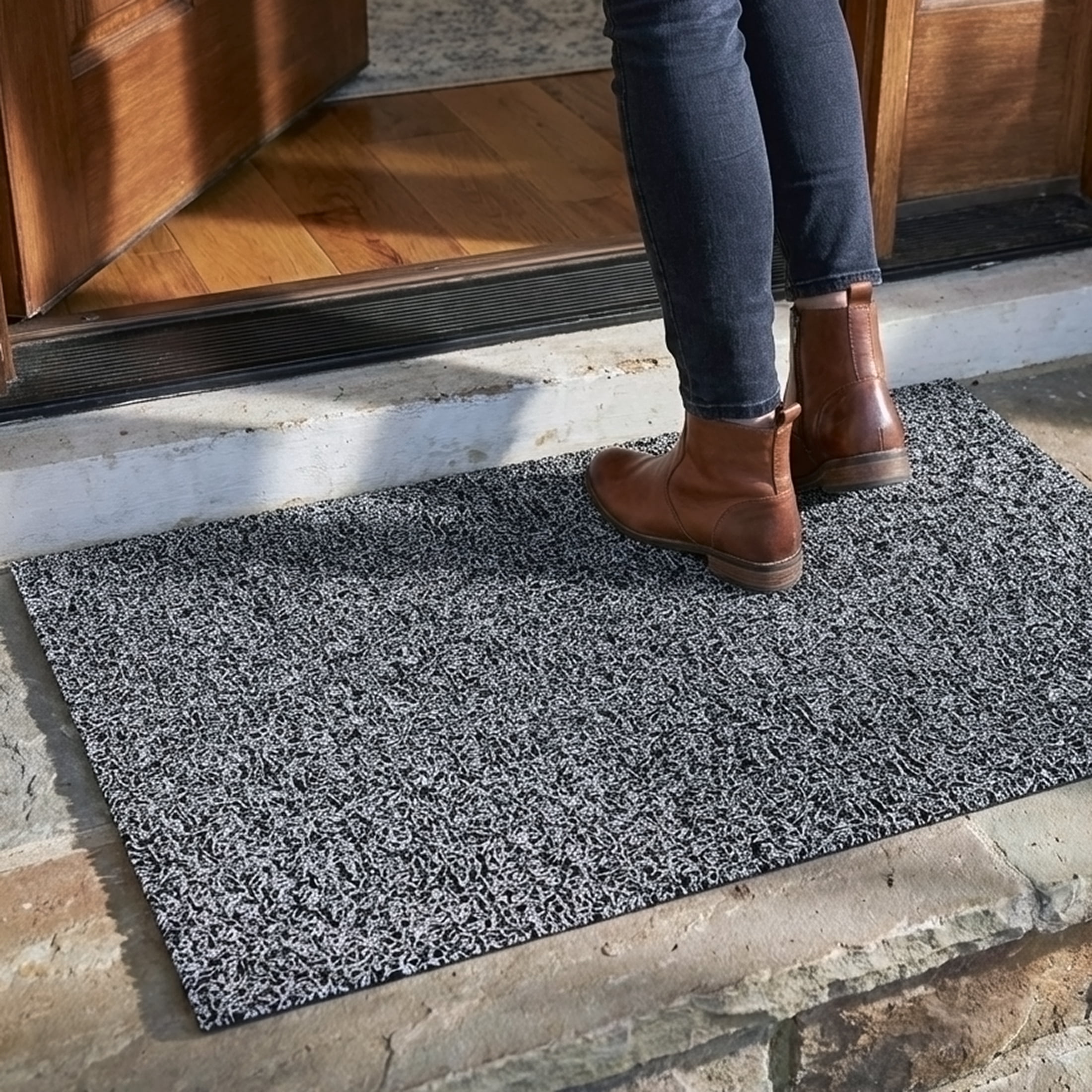 Floortex® Doortex® Twistermat Outdoor Entrance Mat, Storm Gray - 16" x 24"