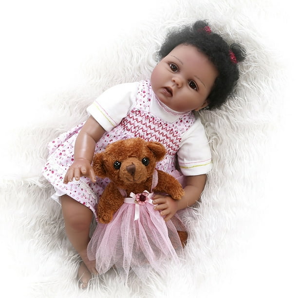 Volkmi 1 silicone 55 cm couleur de peau noire poupée simulation bébé  renaissance poupée comme indiqué sur l'image 