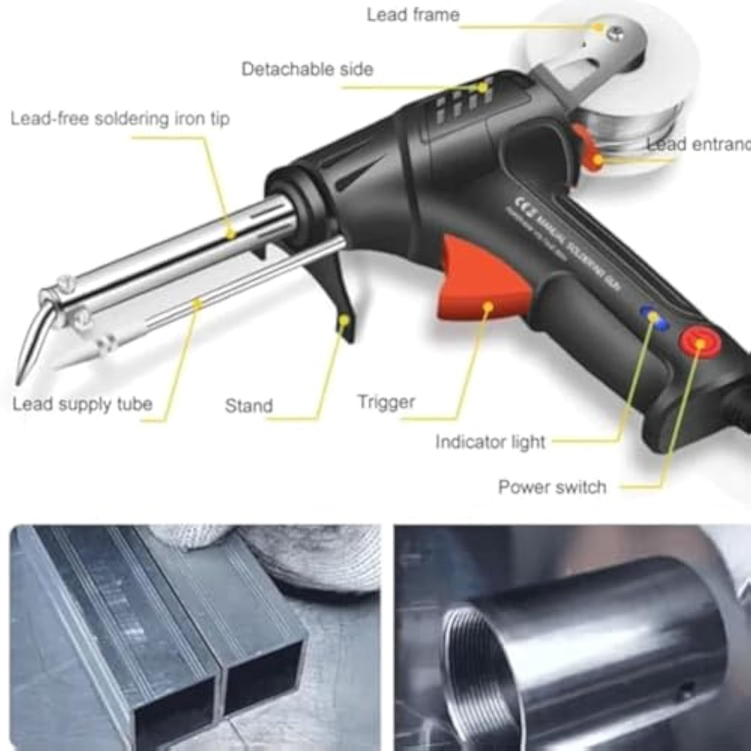 Aerospace-Grade Precision Welding Tools | Laser Accuracy for Complex Metal Fabrication, Internally Heated Industrial Laser Welding Tools, Multi-function Soldering Iron Soldering Tool Set (Black)