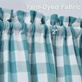 thumbnail image 4 of GlowSol Buffalo Plaid Tier Curtains Farmhouse Thick Yarn Dyed Blackout Cafe Curtains for Bathroom Dining Room, Teal White, 28"W x 36"L x 2 Panels, 4 of 6