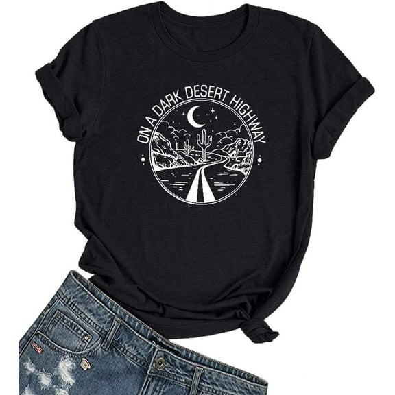 Women's Graphic Tees Oversized T Shirts Summer Short Sleeve Casual Crewneck Letter Printed Tee Tops