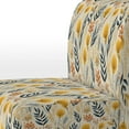 thumbnail image 4 of Designart "Rustic Charm In Botanical Blooms II" Yellow Botanical Upholstered Accent Chair - Bohemian & Eclectic Arm Chair For Living Room, 4 of 5