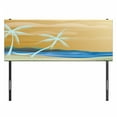 thumbnail image 3 of Beach Headboard, Illustration of Hammock in the Tropical Sandy Beach with Exotic Color Ocean Print, Upholstered Decorative Metal Bed Headboard with Memory Foam, Full Size, Navy Cream, by Ambesonne, 3 of 4