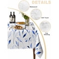 thumbnail image 2 of Blue Leaf Table Cloth, Modern Botanical Foliage Plant Country Flower Waterproof Tablecloth for Rectangle Tables, Reusable Washable Fabric Table Cover for Restaurant Kitchen Dining Tables 52"x70", 2 of 6
