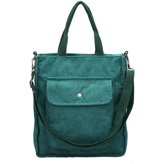 LHSHID Women Trendy Corduroy Hobo Tote Bag Retro Shoulder Bag Big Capacity with Multi Pocket