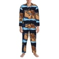 thumbnail image 3 of Balery Ocean Scene with Noah's Ark Pijama para Hombre de Dos Piezas con Manga Larga, Conjunto de Dormir y Descanso Suave con Bolsillos-Small, 3 of 7