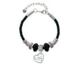 thumbnail image 2 of Delight Jewelry Silvertone Lil Sister in Open Heart - 5/8'' Godmother Celtic Knot Leather Bead Bracelet, 7"+2" Extender, 2 of 4