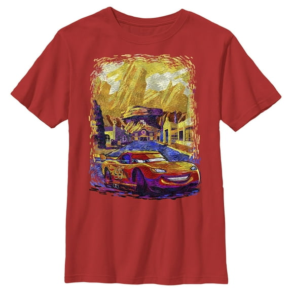 Boy's Cars Van Gogh McQueen  Graphic Tee Red X Small
