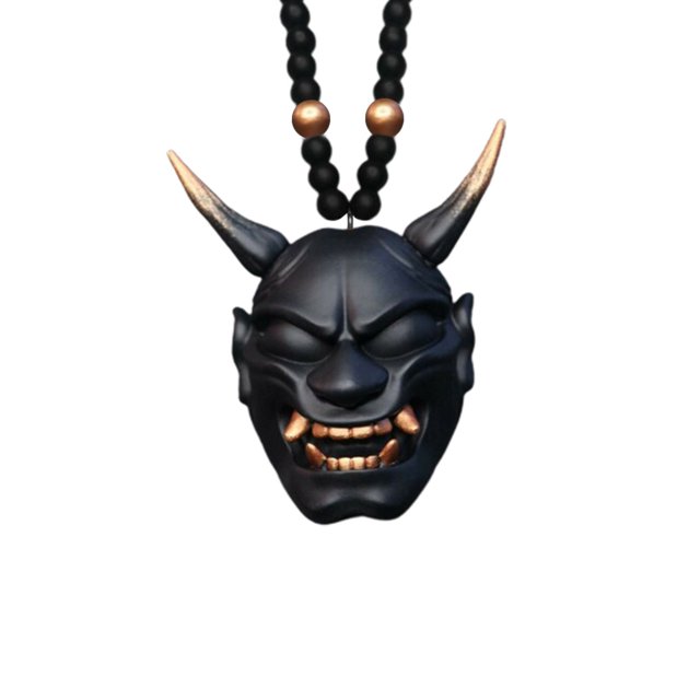 Colgante Colgante De Coche Con Samurai Hannya Japonés Oni Casco Coche Espejo Retrovisor Encanto Colgante De Moda Decoración De Coche seitruly AP006129-03
