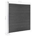 thumbnail image 4 of vidaXL Fence Panel WPC 68.9"x73.2" Black, 4 of 10