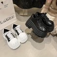 thumbnail image 2 of Women's Slip On Low Heel Shoes with Cross Straps and Lace, 2 of 4