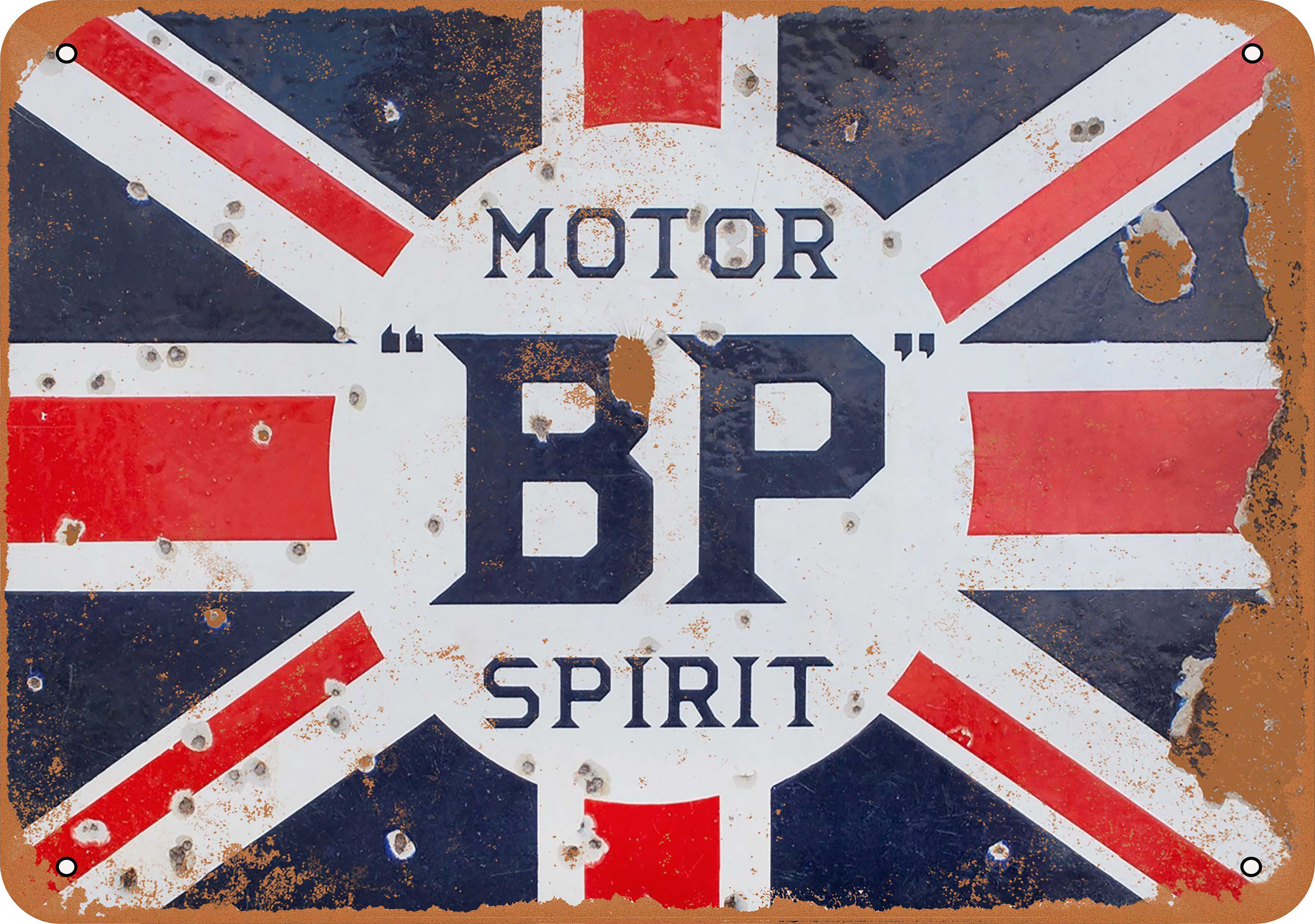 BP MOTOR SPIRIT VINTAGE  TIN SIGN 