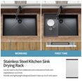 thumbnail image 6 of TOBILI 30" x 21" Undermount 16 Gauge Stainless Steel Single Bowl Kitchen Sink Gunmetal Black Rectangular with Accessories, 6 of 8