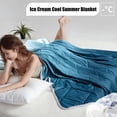 thumbnail image 4 of 100x150cm Cool Silk Air Conditioner Quilt Peacock Blue Gradient Summer Blanket Lightweight Breathable Soft Bed Cover for Spring Summer Home Sofa Kids Bed,B, 4 of 6