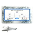 thumbnail image 3 of 100 Pieces 5 Kinds Dome Head Blind Replacing Spare Parts Rivet Assorted Kit M3.2 M4.8 Rivets Assortment Aluminum Alloy Office Furniture Hardware, 3 of 5