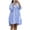 Blue, variant on Zpzdpjkx Women's Striped Button Down Shirt Dress Loose 3/4 Sleeve Oversized Split Hem Casual Mini Dress