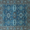 thumbnail image 1 of Ahgly Company Indoor Square Oriental Light Blue Industrial Area Rugs, 3' Square, 1 of 4