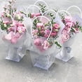 thumbnail image 4 of Xiao Hua Bolsas transparentes para ramos de flores con asa, 5 unidades (11,9 x 24,5 x 26,5 cm), 4 of 5
