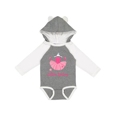 

Inktastic Tutu Ballerina Little Sister Gift Baby Girl Long Sleeve Bodysuit
