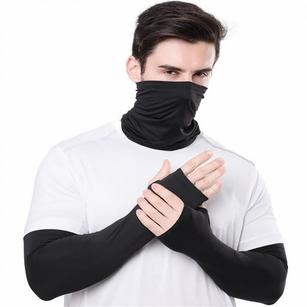 Cooling Arm Sleeves Long Fingerless Gloves Anti Slip Sun Protection Arm Sleeves