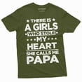 thumbnail image 5 of Men's Papa Daughter shirt Girl stole my heart she call me Papa Dad father Fathers day Gift Tee shirt (4X-Large Navy Blue), 5 of 7