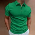 thumbnail image 2 of Lovskoo Mens Button Down Short Sleeve Shirt Collared Shirt Casual Solid Color Pullover Trendy Button Blouse Green, 2 of 7