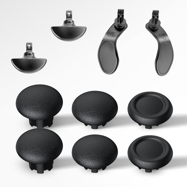 Metal Joystick Caps & Back Button Kit Compatible with PS5 Edge Controller - Mushroom Head Thumb Stick Cover, 3D Rocker Paddle