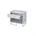 thumbnail image 2 of Acme Furniture Acme Furniture 97865 Table d'Appoint, Faux Marbre Imprimé Blanc et Fini Chrome, 2 of 2