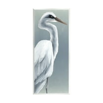 Stupell Industries White Heron Portrait Animals & Insects Painting Unframed Art Print Wall Art, 7 x 17