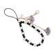 thumbnail image 1 of Methold Correas para teléfono móvil, cordón de flores de cristal, correa de llavero con cuentas a la moda, de cuerda colgante, adornos para Electrónica En blanco y negro, 1 of 6