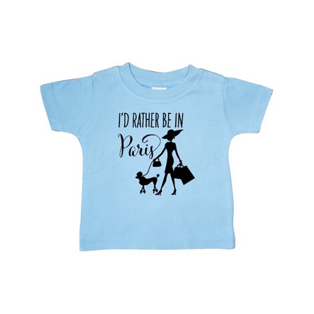 

Inktastic I d Rather Be in Paris- shopping and travel Gift Baby Girl T-Shirt