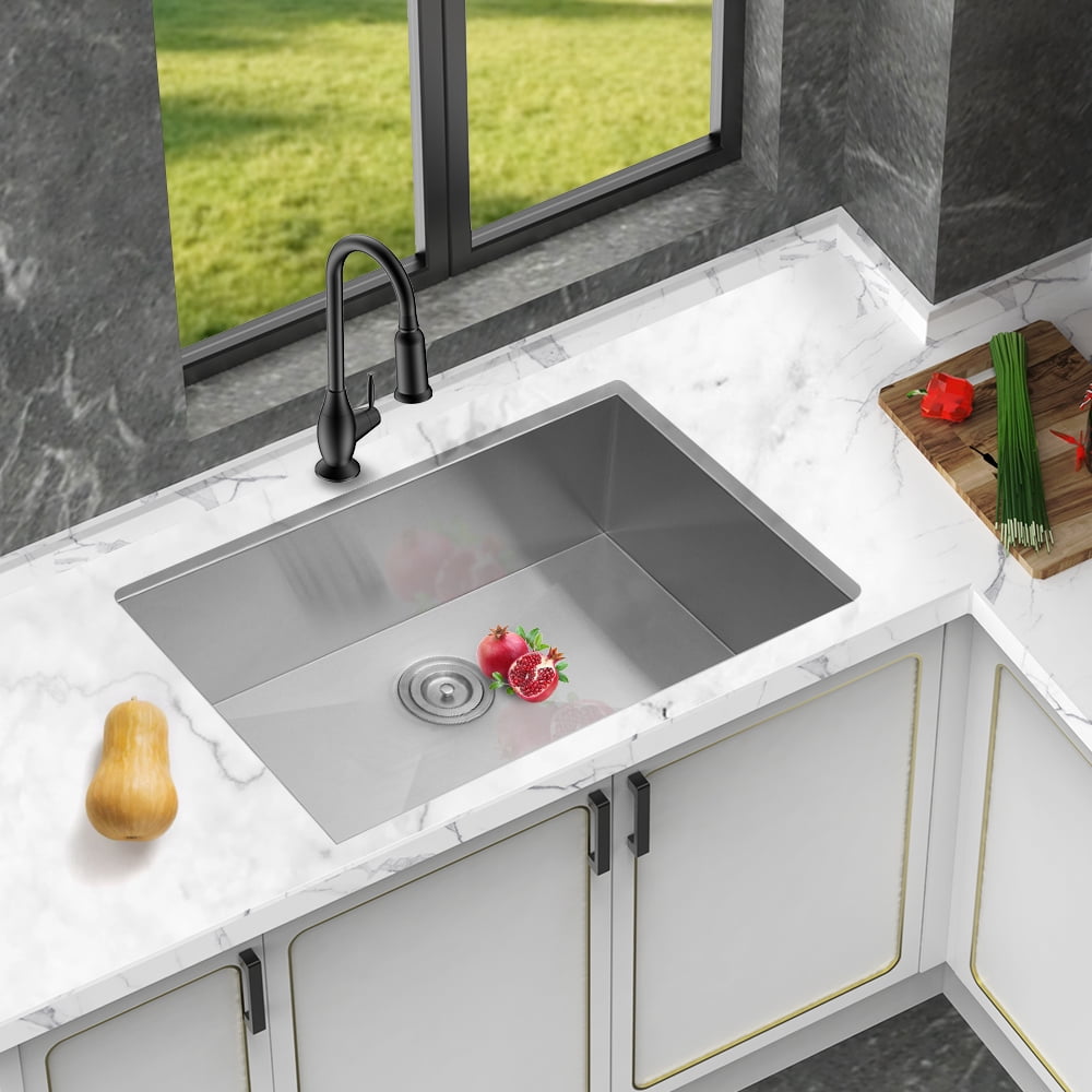 28 Inch Undermount Sink - 28" x 18" x 9" Undermount Stainless Steel Kitchen Sink 16 Gauge 9 Inch Deep Single Bowl Kitchen Sink Basin, Includes Drain Assembly (No Additional Accessories)