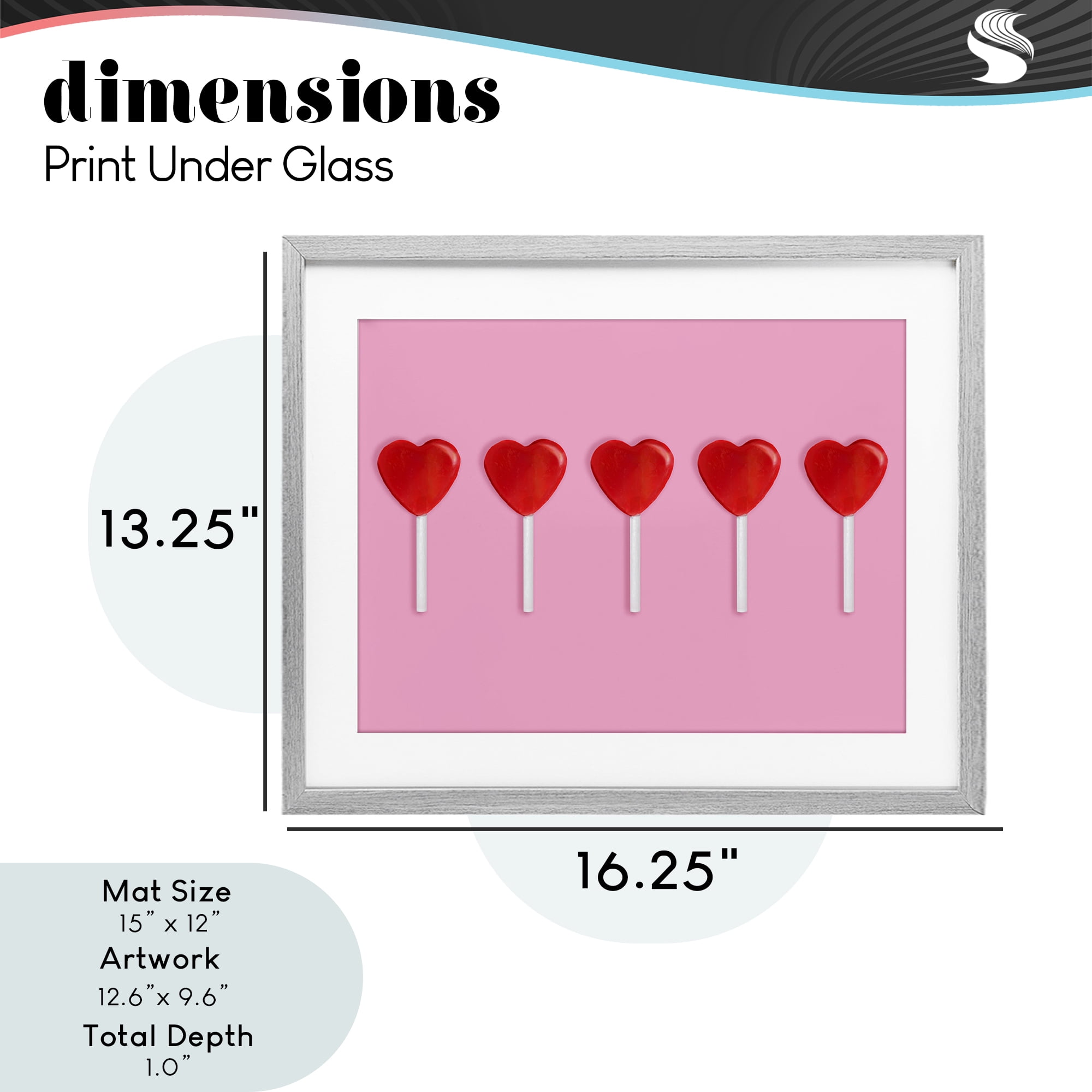 Stupell Industries Valentine's Heart Pops Gray Framed Print Under Glass, design by LISH Creative