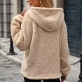 thumbnail image 4 of Womens Oversized Fleece Hoodies Fashion Fuzzy Warm Sherpa Pullover Tops Half Zip Hooded Sweatshirt with Pockets Beige XXL, 4 of 7
