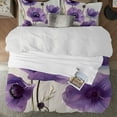 thumbnail image 2 of Pratyus Purple Flowers 3-Piece Bedding Set (Single-Sided Print) High Quality Sleep Peach Skin Velvet Bedroom Guest Room 87x68in, 2 of 8