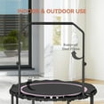 thumbnail image 3 of Demifill 45" Foldable Mini Rebounder Trampoline for Adults - Pink, With Adjustable Handle Bar for Indoor Outdoor Use, 3 of 7
