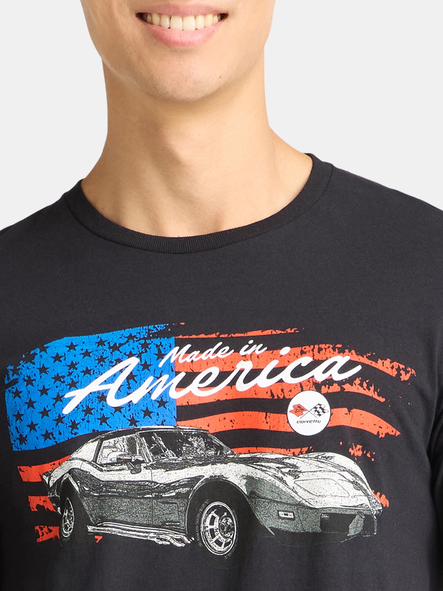 Chevrolet Corvette, Men's & Big Men's Graphic T-Shirt, Patriot Vette, Sizes S-3XL