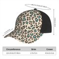 thumbnail image 2 of Curved Design Along The Top Of The Baseball Cap Reinforced Adjustable Breasted Four Seasons Available Leopard Print Style Paleturquoise_2, 2 of 8