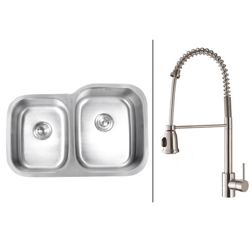 Ruvati Rvc2518 Stainless Steel Kitchen Sink And Stainless Steel Faucet Set Touch On Kitchen Sink Faucets