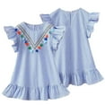 thumbnail image 4 of Esaierr Kids Toddler Girls Summer Dresses Baby Girls Skirt Casual Short Sleeved Ruffled Pullover Comfortable Soft Sleeveless Dress for Kids Little Girls Clothes 1-8 Years, 4 of 8