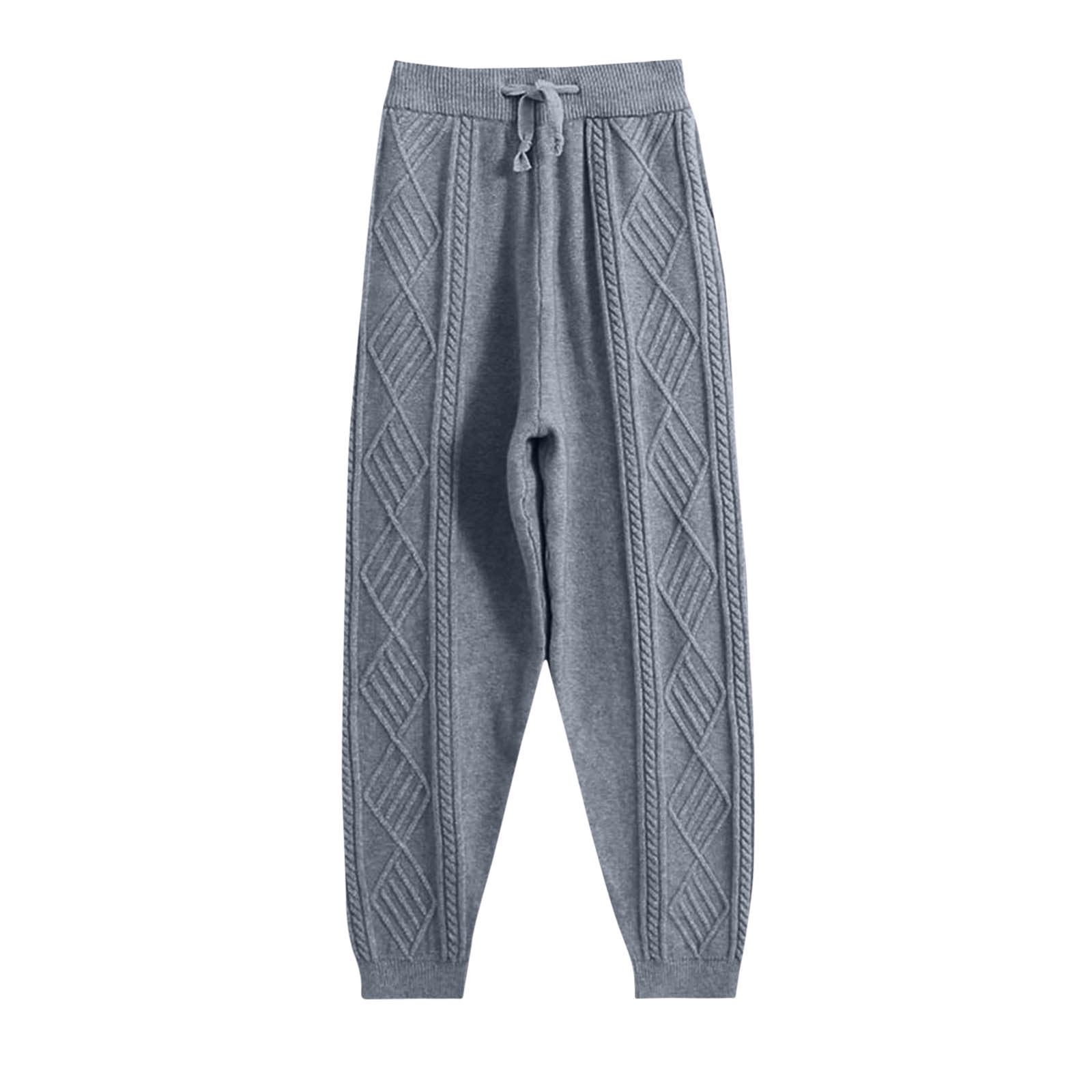 Women' S Cable Knit Sweater Pants Long Knit Pants Joggers