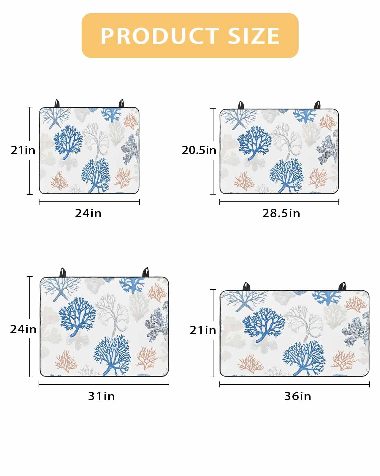 nqOlkjepod Large Induction Cooktop Protector Mat 36"x21", Coastal Blue Coral Stove Top Covers for Electric Stove, Summer Watercolor Ocean Sea Stove Burner Cover Mats, Glass Top Stove Cover