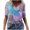 Purple, variant on Giftesty Womens Plus Size Clearance Women's Fashion Casual Plus Size Scenic Flowers Printing V-Neck T-Shirt Tops