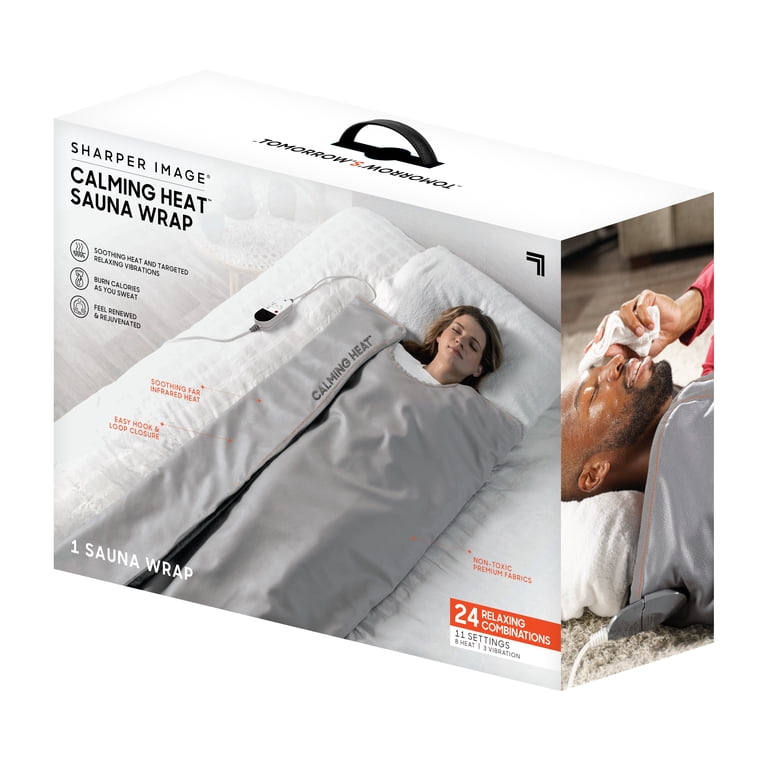 Sharper Image Calming Heat Sauna Wrap, 8 Heat Levels, 3 Massaging  Vibrations, Gray - Walmart.com